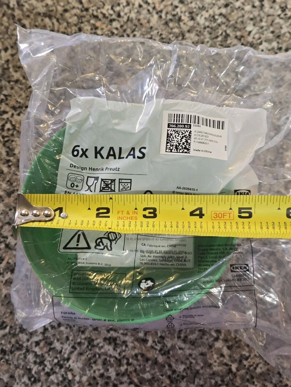 IKEA KALAS Assorted Bright Green, Blue, Yellow, Pink Tableware Set
